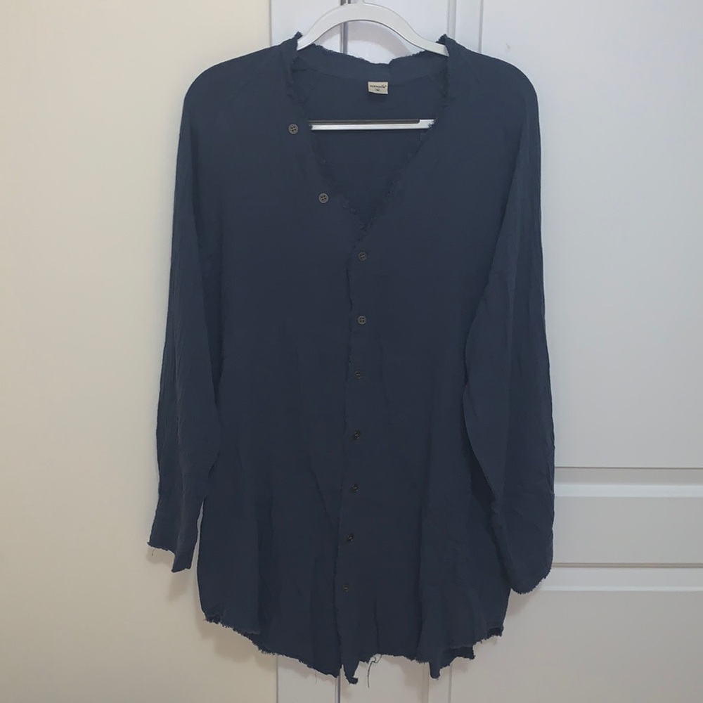 Blue shirt dress